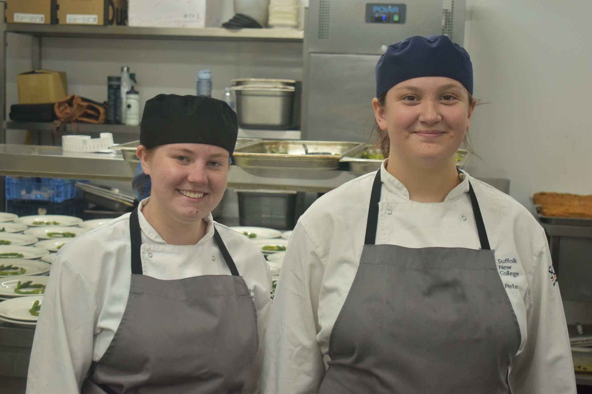 Natalia Green and Bella Pato helped create a three course meal for over 100 guests at Milsoms during the Suffolk New College annual dinner